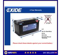Battery fits FIAT DUCATO TALENTO CAMPAGNOLA 242 Exide 017 800A 95Ah New