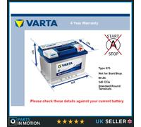 Car Battery D59 Varta 075 540A 60Ah 4Yr Warranty 242x175x175 Blue Dynamic