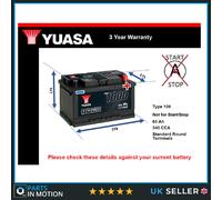 YUASA YBX1100 Starter battery 12 V 65 Ah 540 A (EN)