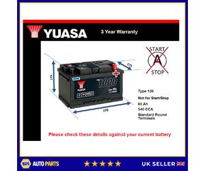 Battery fits FORD FUSION KUGA B-MAX ECOSPORT C-MAX FIESTA TRANSIT 100
