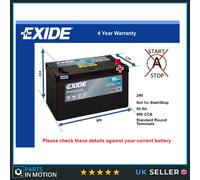 Battery fits FORD RANGER MAVERICK 2.5D 2.7D 93 to 12 Exide 249 800A 95Ah Quality