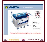 Varta Blue Dynamic E23 Car Battery 5704120633132, 12V 70 mAh 630 A