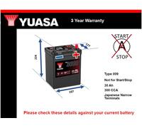 Battery fits HONDA BEAT PP 91 to 96 Yuasa 009 300A 30Ah 3Yr Warranty Quality New
