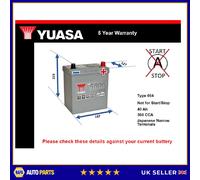 Battery fits HONDA HR-V RV5 1.5 2021 on Yuasa 054 360A 40Ah 5Yr Warranty Quality
