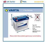 Battery fits FORD ZEPHYR Mk3 1.7 2.5 62 to 68 Varta 155 330A 45Ah 4Yr Warranty