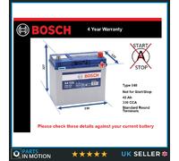 Battery fits HONDA JAZZ Mk2, Mk3, Mk4 1.2 1.3 1.4 1.5 2002 on Bosch 048 330A New