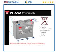 Battery fits HONDA JAZZ Mk2, Mk3, Mk4 1.2 1.3 1.4 1.5 2002 on Yuasa 048 450A New