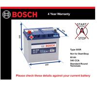 Genuine Bosch Car Battery 0092S40250 S4025 Type 005R 60Ah 540CCA Top Quality New