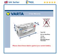 Varta I1 Car Battery 12V Silver Dynamic Sealed Calcium 5 Yr Warranty Type 020