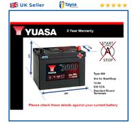 Yuasa YBX3030 12V 72Ah 630CCA Sealed Maintenance Free High Performance Car Battery