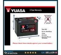 Yuasa YBX3030 12V 72Ah 630CCA Sealed Maintenance Free High Performance Car Battery