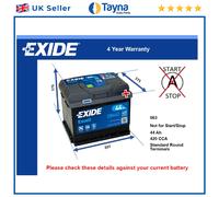 Battery fits ISUZU MIDI 2.0 88 to 92 Exide 063 420A 44Ah 4Yr Warranty Quality
