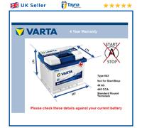 Battery fits JAGUAR I-PACE F-PACE 2.0 3.0 2.0D 3.0D 2018 on Varta 063 440A 44Ah