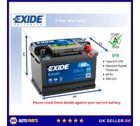 Battery fits JEEP COMPASS 2.4 2.0D 2006 on Exide 075 540A 60Ah 4Yr Warranty New