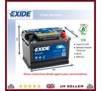 Battery fits JEEP COMPASS 2.4 2.0D 2006 on Exide 075 540A 60Ah 4Yr Warranty New