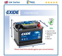 Battery fits JEEP COMPASS 2.4 2.0D 2006 on Exide 075 540A 60Ah 4Yr Warranty New