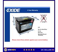 Battery fits JEEP COMPASS 2.4 2.0D 2006 on Exide 075 600A 61Ah 4Yr Warranty New