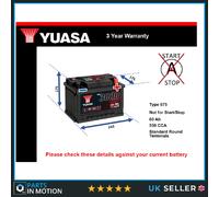 Battery fits JEEP COMPASS 2.4 2.0D 2006 on Yuasa 075 550A 60Ah 3Yr Warranty New