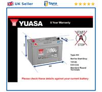 Battery fits JEEP LIBERTY 3.7 2.8D 2008 on Yuasa 250 830A 100Ah 5Yr Warranty New