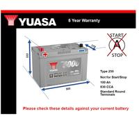 Battery fits JEEP LIBERTY 3.7 2.8D 2008 on Yuasa 250 830A 100Ah 5Yr Warranty New