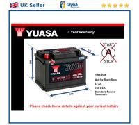 Battery fits JEEP PATRIOT CHEROKEE COMPASS WRANGLER CJ5 - CJ8 1966 on Yuasa 078
