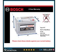 S5 004 Bosch Type 065 075 Heavy Duty Car Van Battery S5004 61Ah 12V 600A