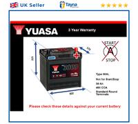 Battery fits KIA RIO DC, Mk2, Mk3 00 to 17 G4ED Yuasa 004L 400A 50Ah Quality New