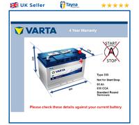 Genuine Varta Car Battery 5954040833132 G7 Type 335 / 249 95Ah 830CCA Quality