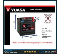 Battery fits KIA SOUL AM, Mk2, SK3 1.6 2.0 2009 on Yuasa 004L 400A 50Ah Quality
