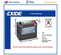 Battery fits KIA SPORTAGE CLARUS CEED SORENTO OPTIMA RIO Exide 048 New