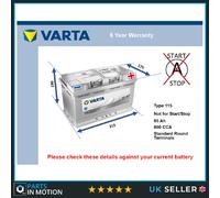 Battery fits OPEL ASTRA VECTRA VIVARO INSIGNIA ZAFIRA Varta 115 800A New