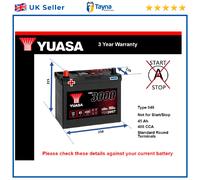 Battery fits LDV 200 1.7 2.0 2.0D 89 to 96 Yuasa 049 400A 45Ah 3Yr Warranty New