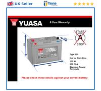 Battery fits LDV CUB 2.3D 98 to 01 Yuasa 250 830A 100Ah 5Yr Warranty 21E620270