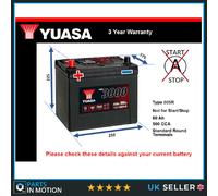 Battery fits LDV MAXUS 2.5D 05 to 09 Yuasa 005R 500A 60Ah 3Yr Warranty Quality