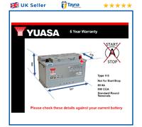 Battery fits LDV MAXUS V80 2.5D 2005 on Yuasa 115 800A 90Ah 5Yr Warranty Quality