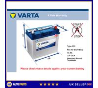 Battery fits LEXUS IS300h RX400h 2.5 3.3 05 to 20 Varta 048 330A 45Ah Quality
