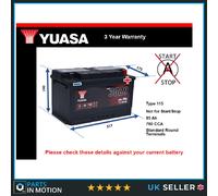 Yuasa YBX3115 SMF Battery 760 CCA 85Ah 3 Year Warranty