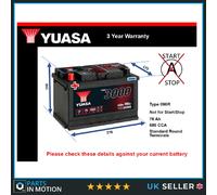 Battery fits LEXUS SC430 4.3 01 to 10 Yuasa 096R 680A 76Ah 3Yr Warranty Quality