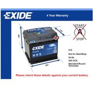 Battery fits LOTUS ELISE ELITE ELISE 340 R EXIGE 1.6 1.8 2.0 2.2 012 New