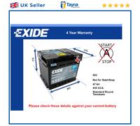 063 Car Battery Exide EA472 12V 47Ah 450CCA