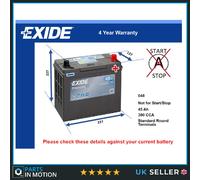 Battery fits LOTUS ELITE 2.0 2.2 74 to 82 Exide 048 390A 45Ah 4Yr Warranty New