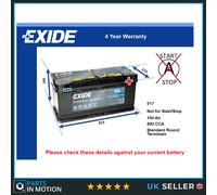 Battery fits MAN TGE 2.0D 2017 on Exide 017 900A 100Ah 4Yr Warranty 353x175x190
