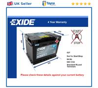 Battery fits MAZDA 2 CX30 3 6 TRIBUTE 121 Exide 027 640A 64Ah Quality