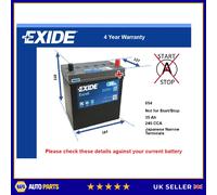 Battery fits MAZDA 3 BL 1.5 1.6 2.0 2.3 08 to 19 Exide 054 240A 35Ah Quality New