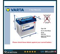 Varta Car Battery 154 B31 45Ah 330A 4yr Warranty - Fits Honda Civic