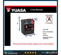 Yuasa YBX3009 12V 30Ah 300CCA Sealed Maintenance Free High Performance Car Battery