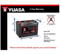 Battery fits MAZDA BT50 BONGO MX3 626 B SERIES B-SERIES MPV Yuasa 250