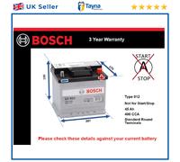Battery fits MITSUBISHI SPACE STAR COLT 1.1 1.3 1.5 1.8 98 to 12 Bosch 012 400A
