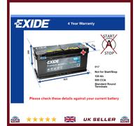 Battery fits MG MAESTRO 2.0 84 to 90 Exide 017 900A 100Ah 4Yr Warranty Quality