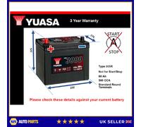 Battery fits MITSUBISHI SHOGUN 1.8 2.0 99 to 07 Yuasa 005R 500A 60Ah Quality New